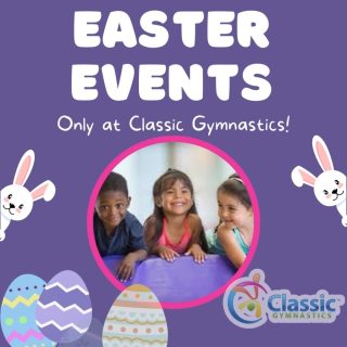 🐰 Easter Events - EGG-STRAVAGANZA!! 🐰 

Only at Classic Gymnastics!!
🥕 Wednesday, April 5th - Preschool Party at Classic Savage
🥚Thursday, April 6th - Preschool Open Gym & Egg Hunt at Classic Chan
🐣 Friday, April 7th - Open Gym & Egg Hunt at Classic Chan
🐇 Friday, April 7th - Parents' Night Out & Egg Hunt at Classic Savage

CALL TODAY!!
.
.
.
 #parentsnightout #egghunt #EasterEvents #opengym #weareclassic #classicgymmn